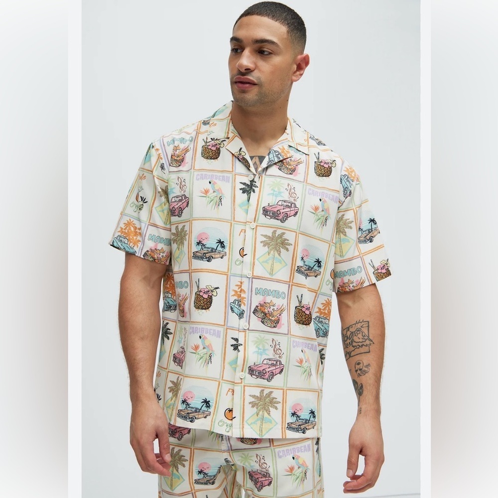 Hawaiian Graphic Men's button up - Picture 1 of 2